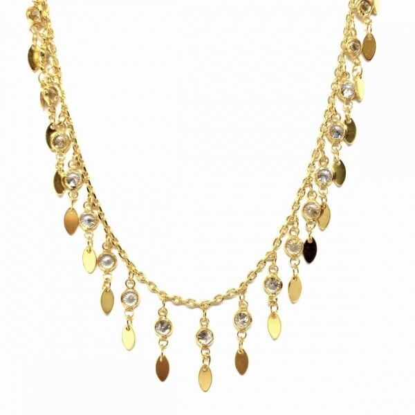 Bezel Pul Choker Kolye