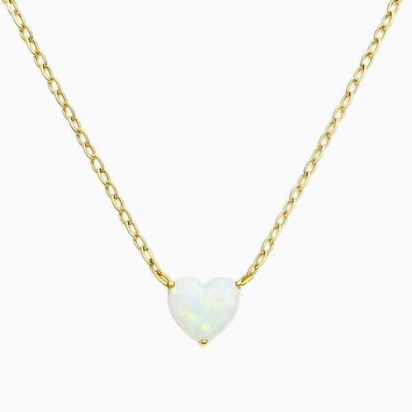 Mini Opal Kalp Kolye