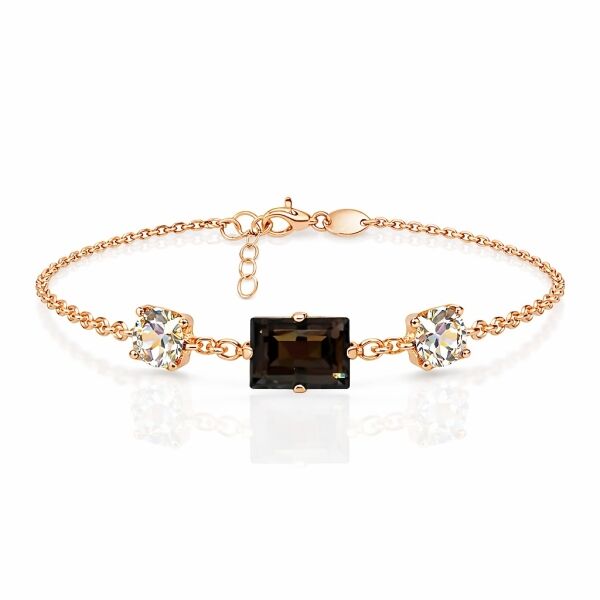 Swarovski Brown Trio Bileklik