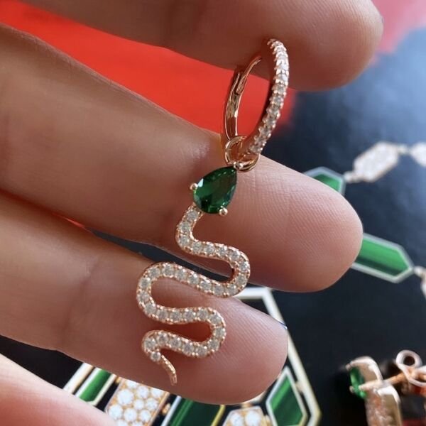 Yeşil Drop Serpent Küpe 2