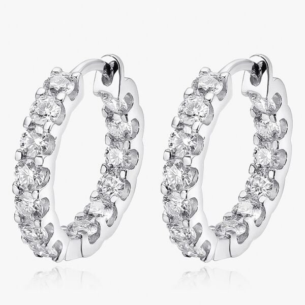 2.6 Ct Mozanit Halka Küpe  / GRA Sertifika