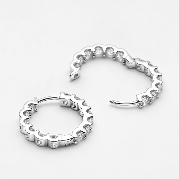 2.6 Ct Mozanit Halka Küpe  / GRA Sertifika
