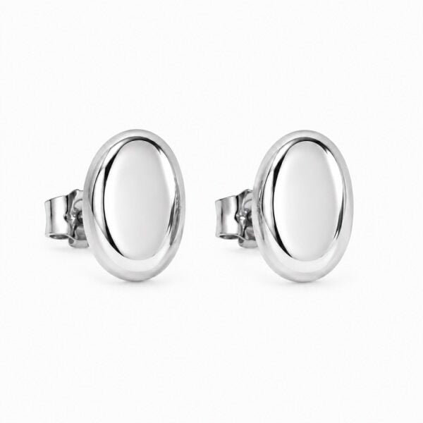 Premium Series Oval Minimal Küpe Silver - Tek - M