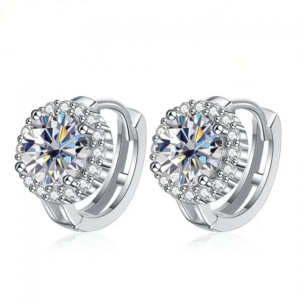 0,5  Ct Mozanit Tektaş Halka Küpe  / GRA Sertifika