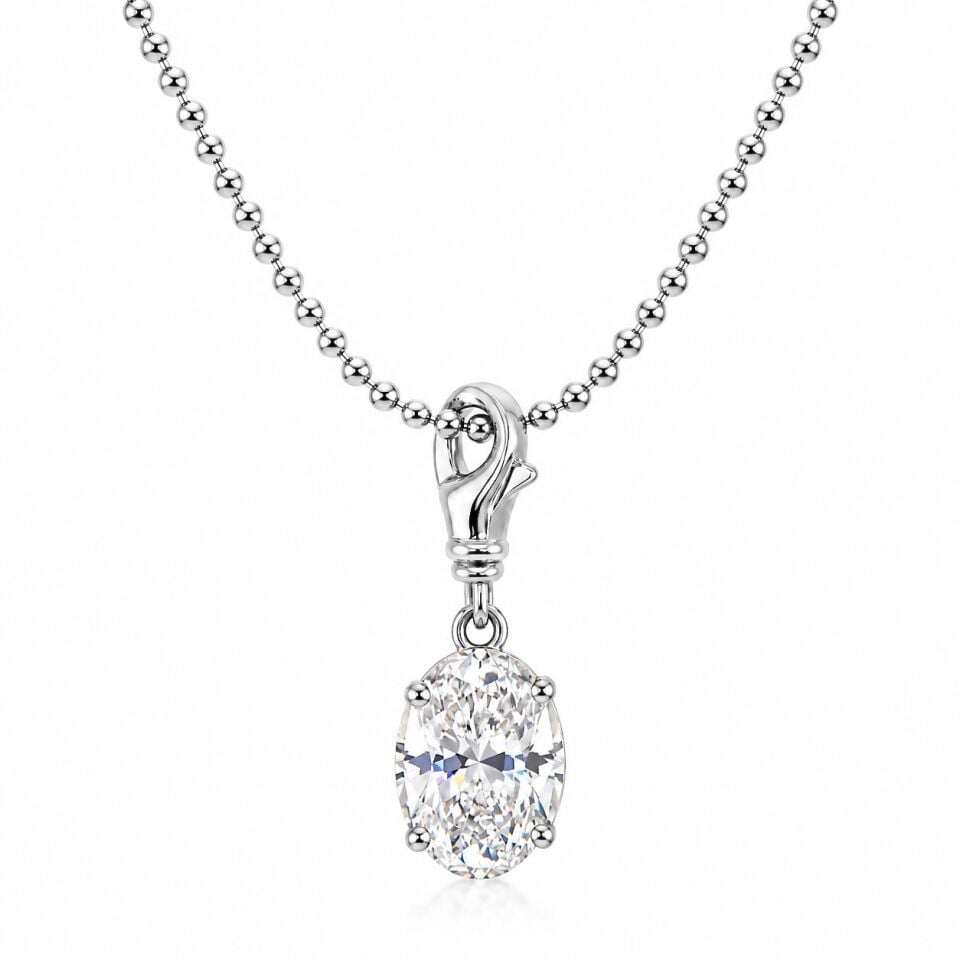 Armin Oval Charm Kolye Silver