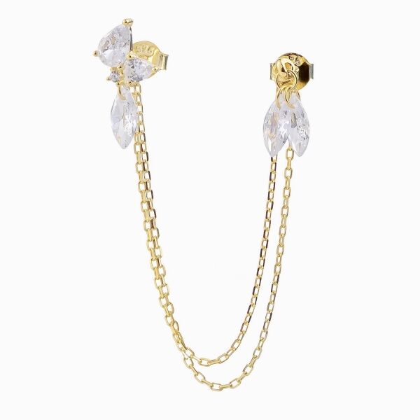 Isabella Chain Küpe 1 Gold - Tek