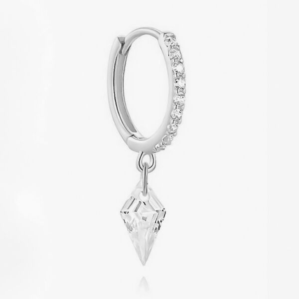 Isabella Hoop Küpe 4 Silver - Tek
