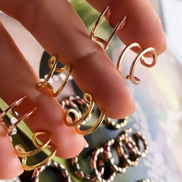 İki Sıra Şerit Ear Cuff