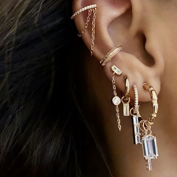 Strip Double Chain Ear Cuff