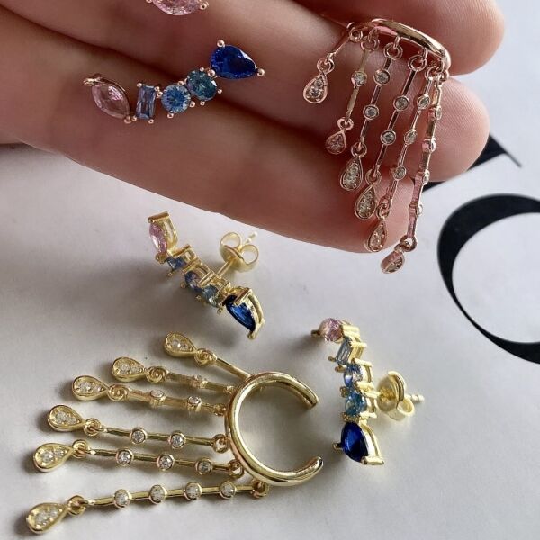 Süzme Püskül Drop Ear Cuff