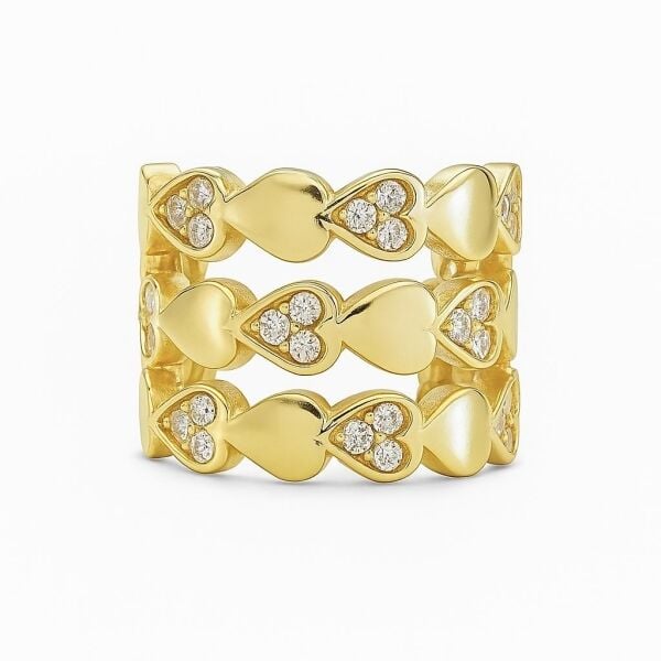 Üç Sıra Kalp Cuff
